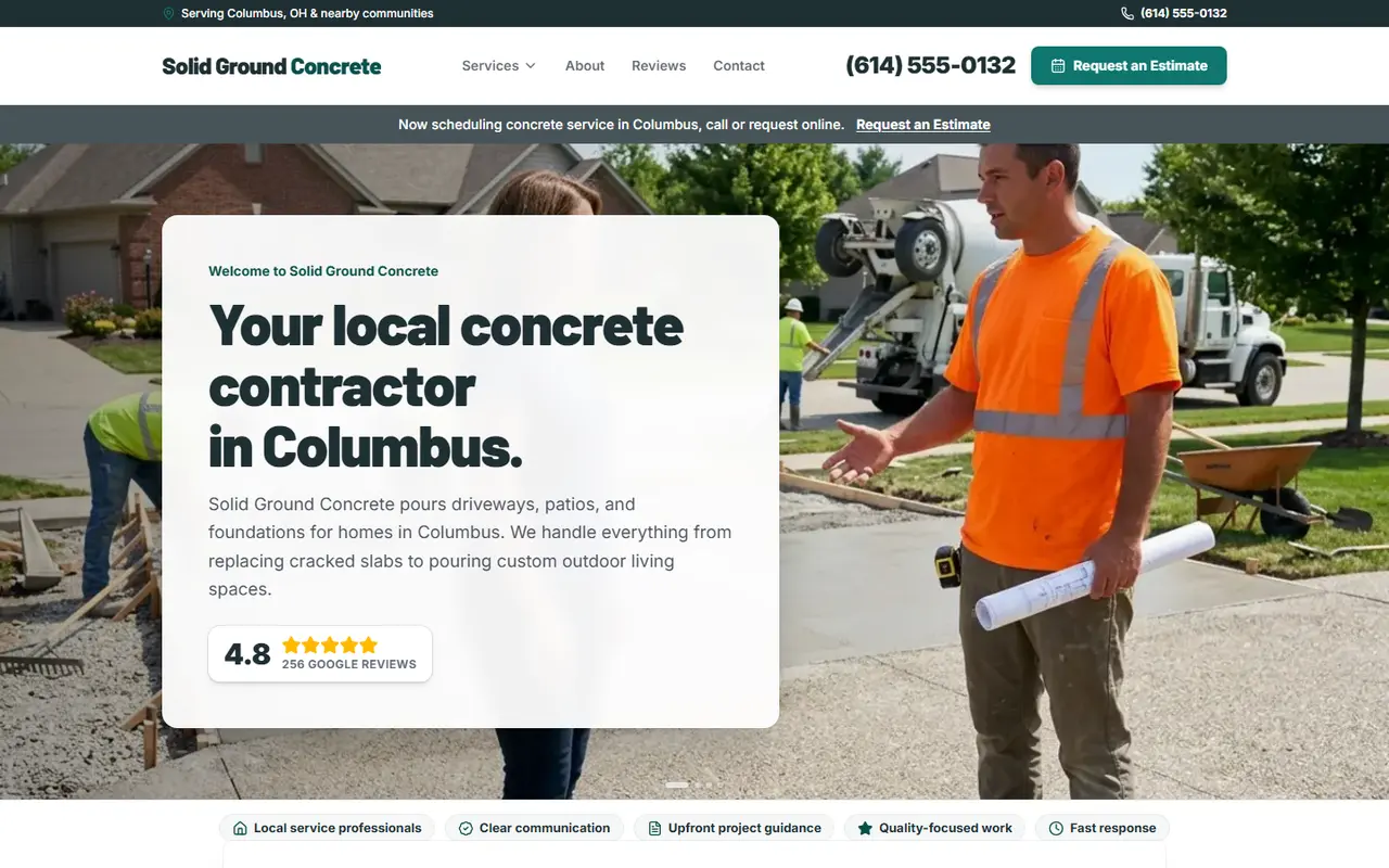 Example concrete website design