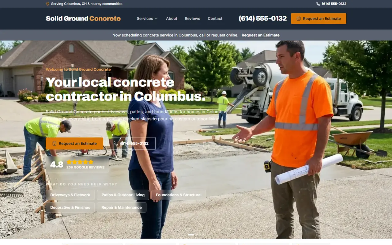 Concrete website design, look 2