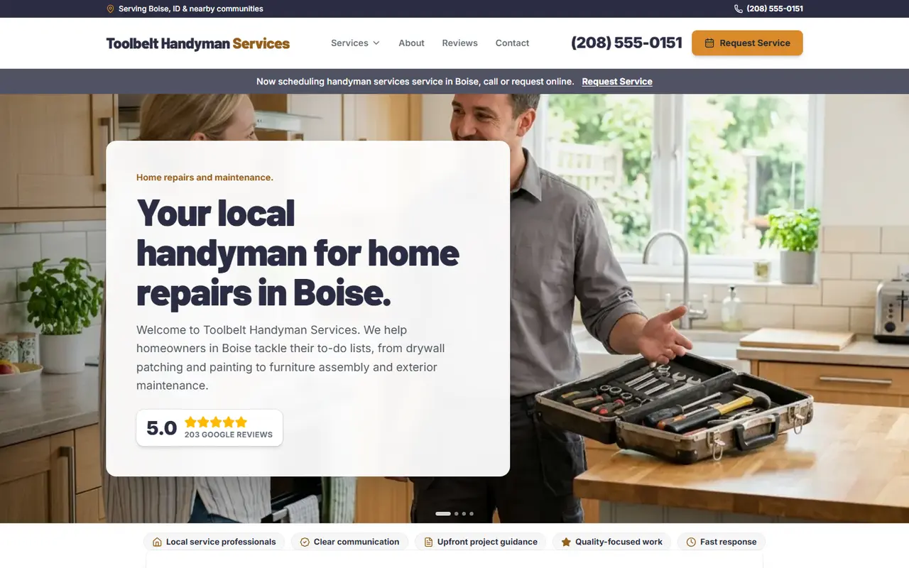 Example handyman website design