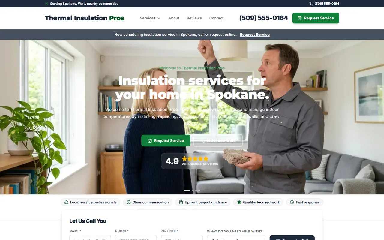 Insulation website design, look 2