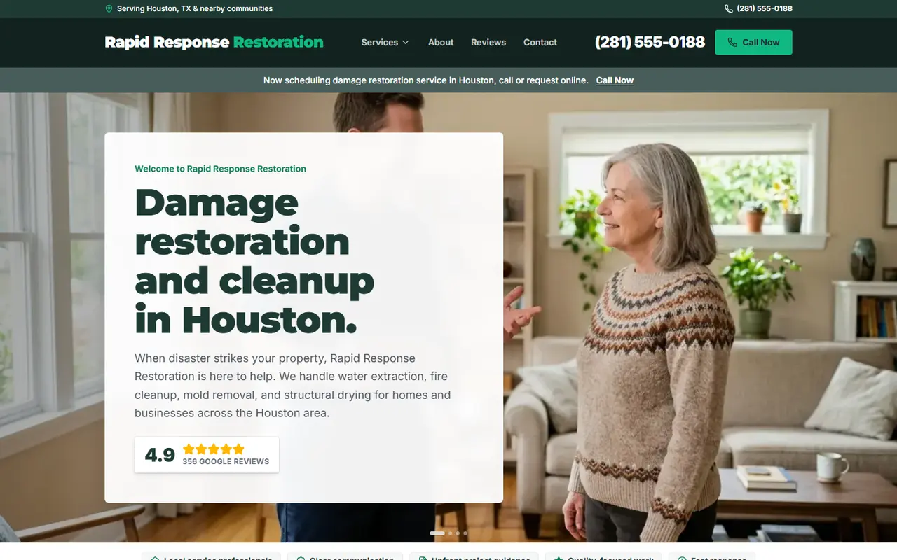 Restoration website design, look 2